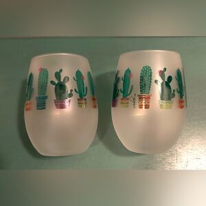 2 Culver Cactus, stemless glasses.